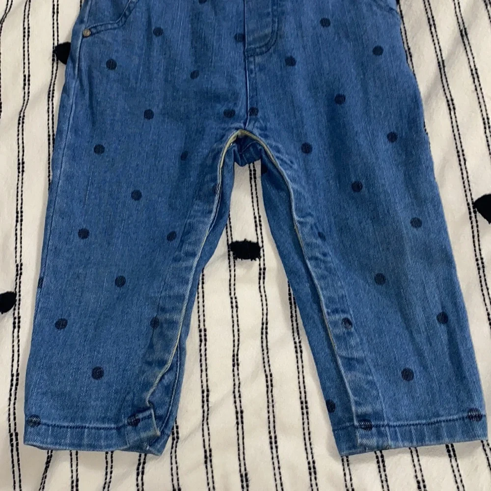 Zara Baby Polka Dot Blue Overalls 18-24 Months - Picture 3 of 7